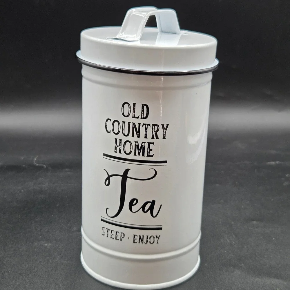 Canisters Sets for the Kitchen, White Metal Airtight Kitchen Canisters